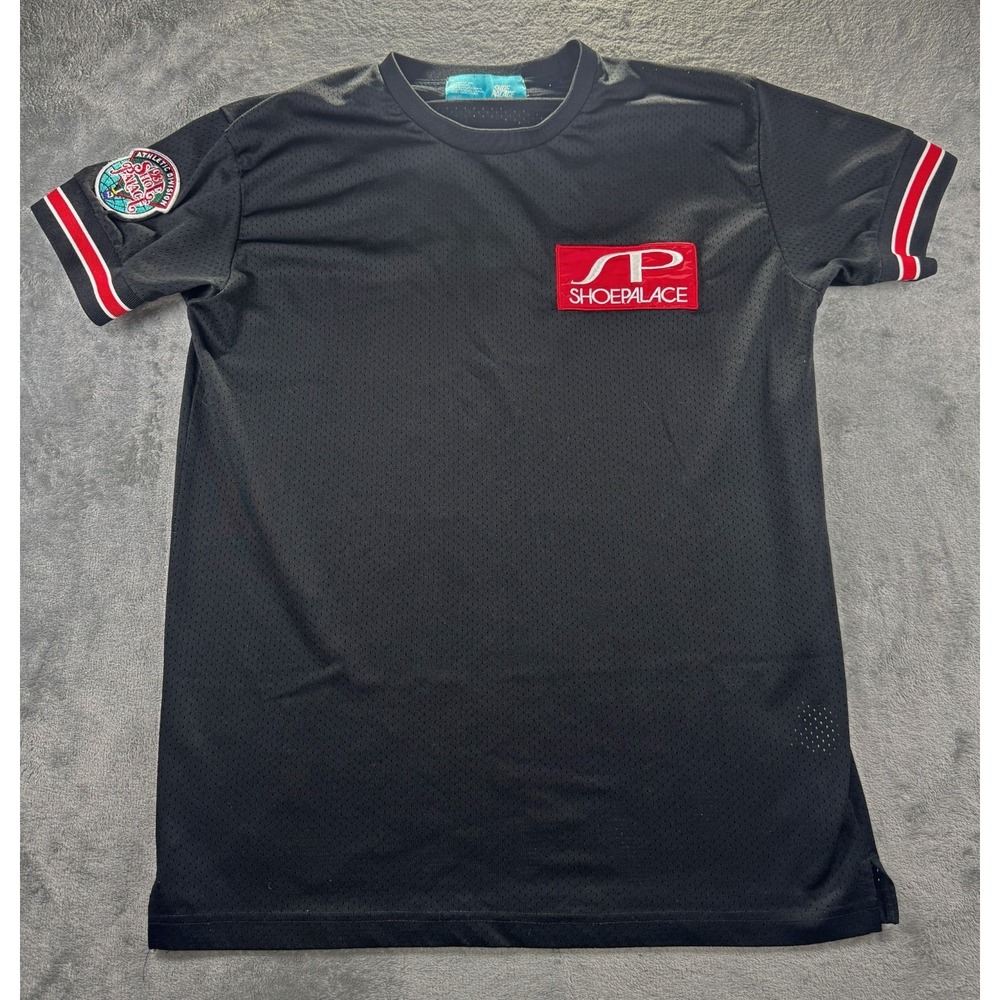 Shoe Palace Athletic Division Mesh Jersey Shirt Black Red White Men Size SM VTG